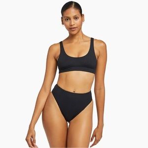 Vitamin A Sienna Tank & High Waist bottom in Black EcoRib fabric.